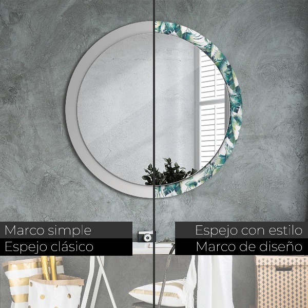 Decoratiuni perete cu oglinda Frunze