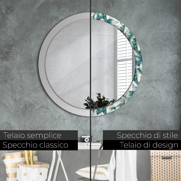 Decoratiuni perete cu oglinda Frunze