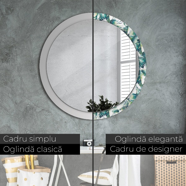 Decoratiuni perete cu oglinda Frunze