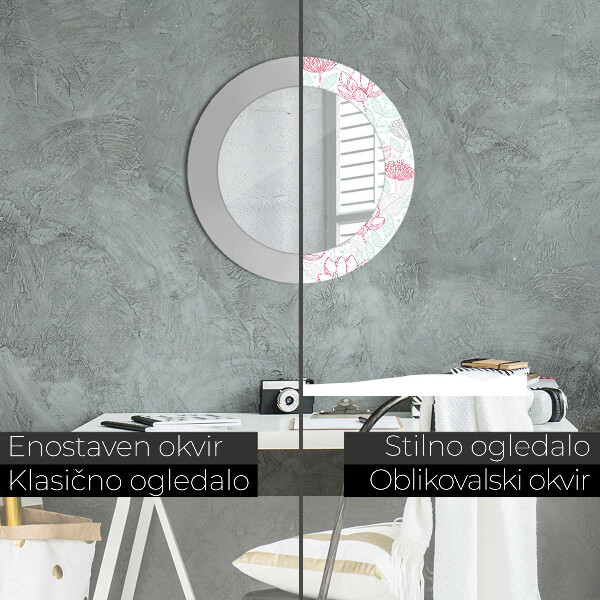 Decoratiuni perete cu oglinda Flori