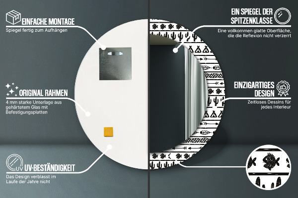 Decoratiuni perete cu oglinda Boho minimalist