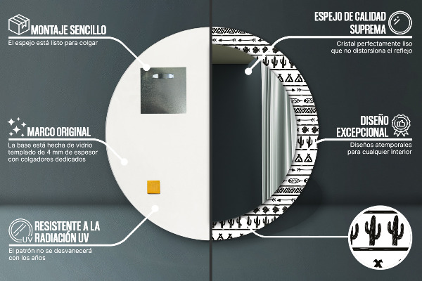 Decoratiuni perete cu oglinda Boho minimalist