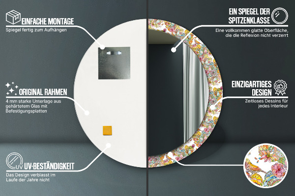 Oglinda rotunda imprimata Visul tărâmului de basm