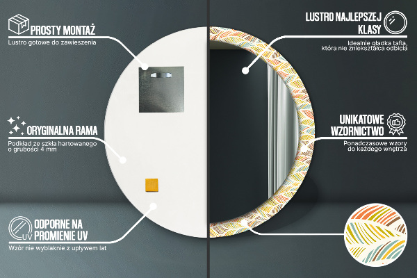 Oglinda rotunda imprimata Abstract