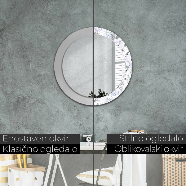 Decoratiuni perete cu oglinda Trandafiri albaștri