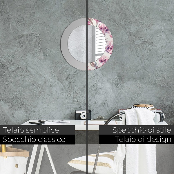 Decoratiuni perete cu oglinda Flori de bujori