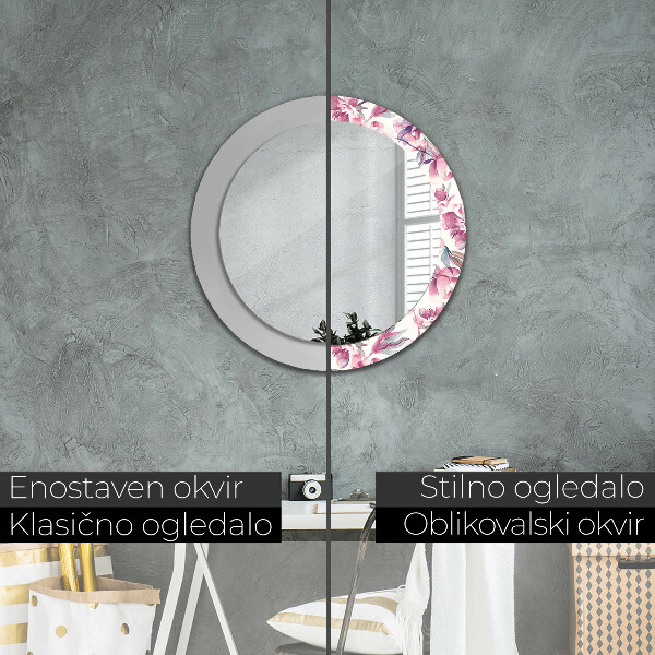 Decoratiuni perete cu oglinda Flori de bujori