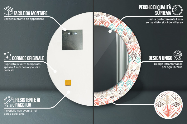 Decoratiuni perete cu oglinda Model etnic