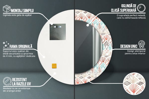 Decoratiuni perete cu oglinda Model etnic