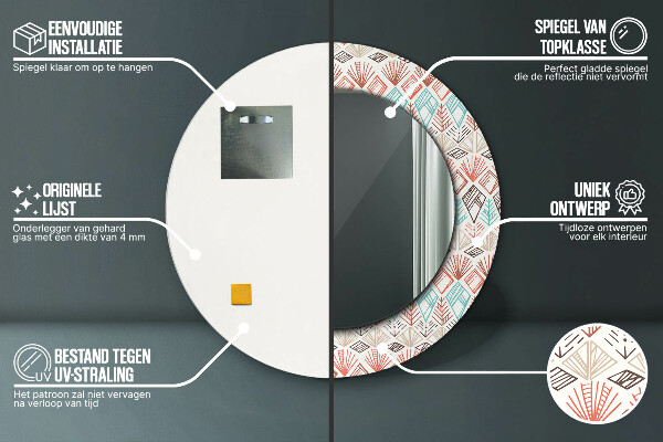 Decoratiuni perete cu oglinda Model etnic