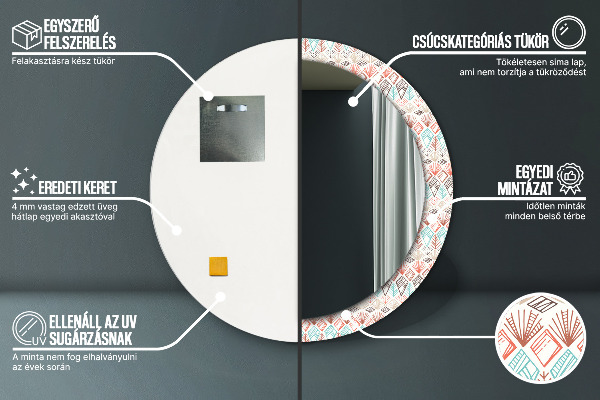 Decoratiuni perete cu oglinda Model etnic