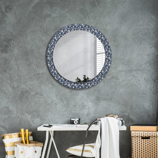 Oglinda rotunda rama cu imprimeu Model boho