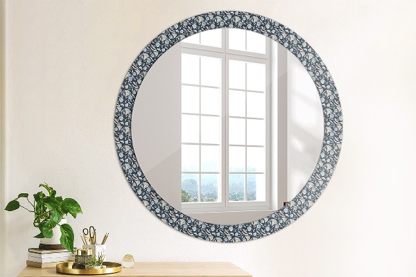 Oglinda rotunda rama cu imprimeu Model boho