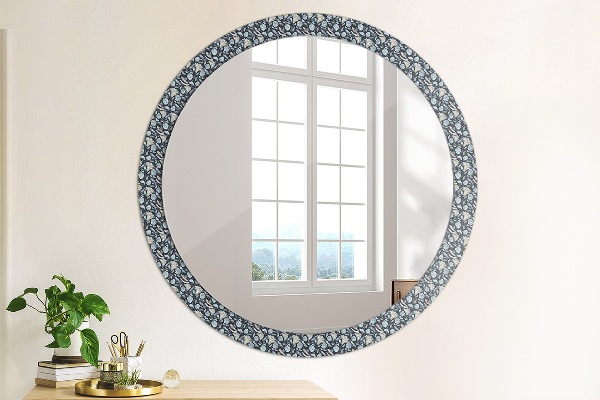 Oglinda rotunda rama cu imprimeu Model boho