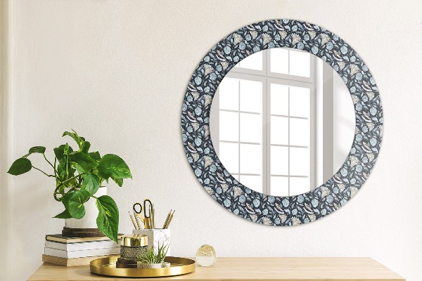Oglinda rotunda rama cu imprimeu Model boho