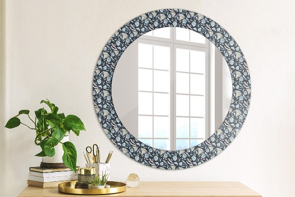 Oglinda rotunda rama cu imprimeu Model boho