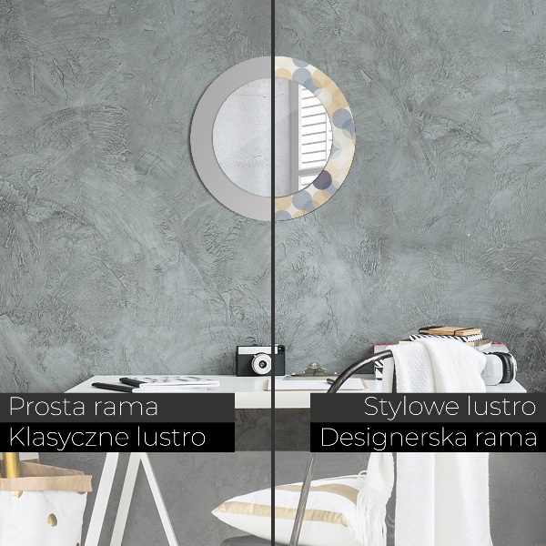 Oglinda rotunda imprimata Roți geometrice