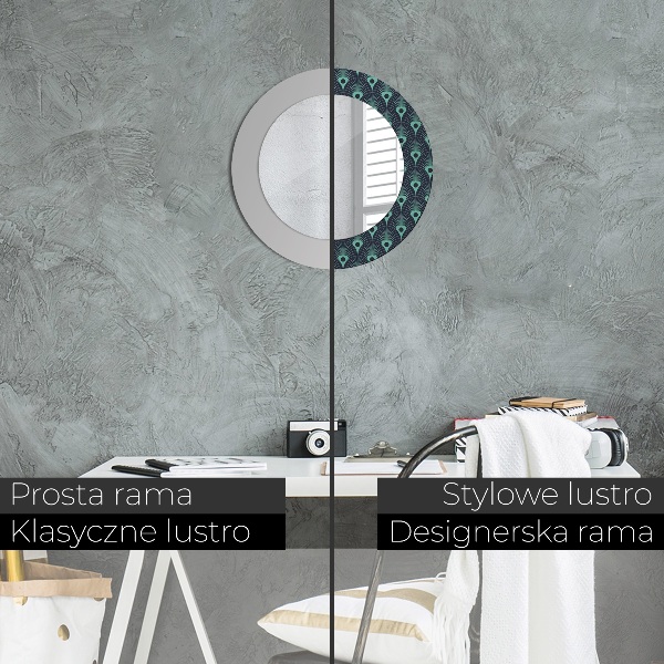 Oglinda rotunda imprimata Model floral