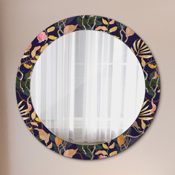 Oglinda cu decor rotunda Plante de acuarelă