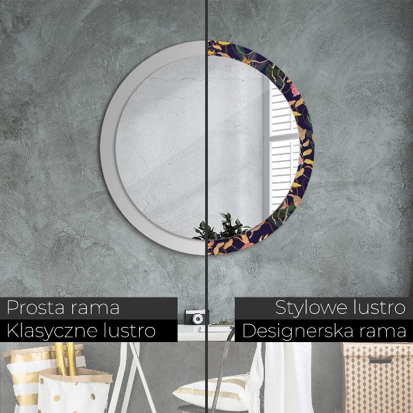 Oglinda cu decor rotunda Plante de acuarelă