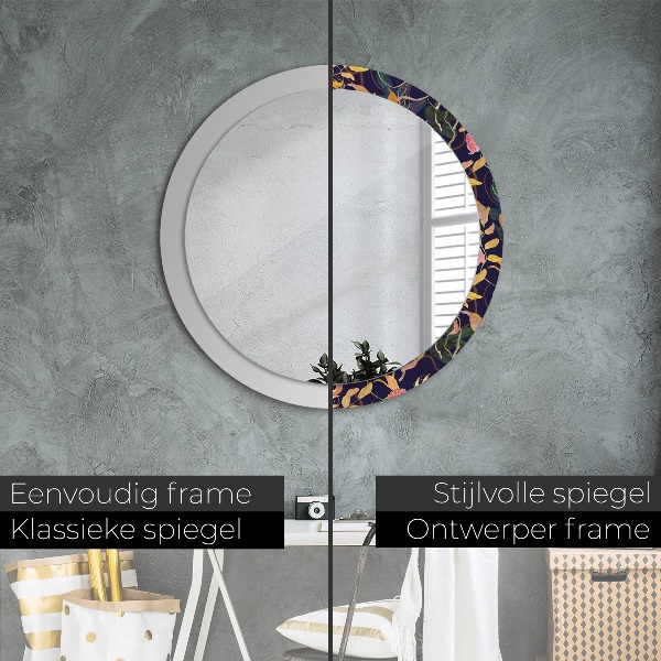 Oglinda cu decor rotunda Plante de acuarelă