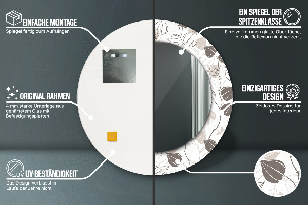 Decoratiuni perete cu oglinda Floral abstract