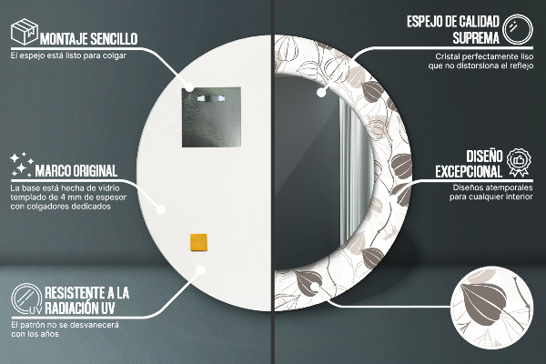 Decoratiuni perete cu oglinda Floral abstract