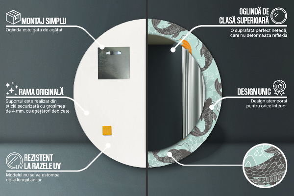 Decoratiuni perete cu oglinda Crap chinezesc