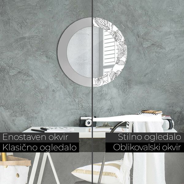 Decoratiuni perete cu oglinda Model floral