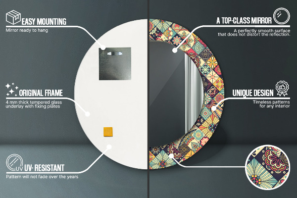 Decoratiuni perete cu oglinda Floral etnic