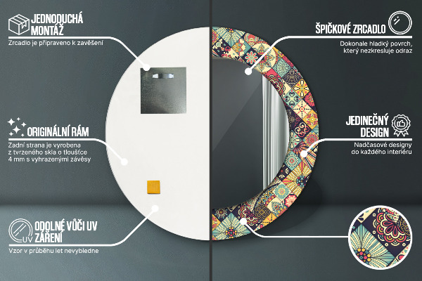 Decoratiuni perete cu oglinda Floral etnic