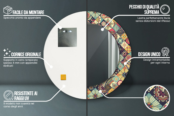 Decoratiuni perete cu oglinda Floral etnic