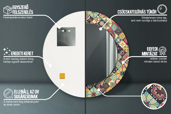 Decoratiuni perete cu oglinda Floral etnic