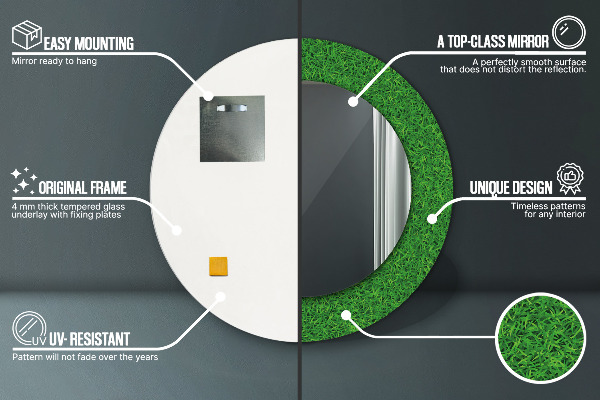 Decoratiuni perete cu oglinda Iarbă verde