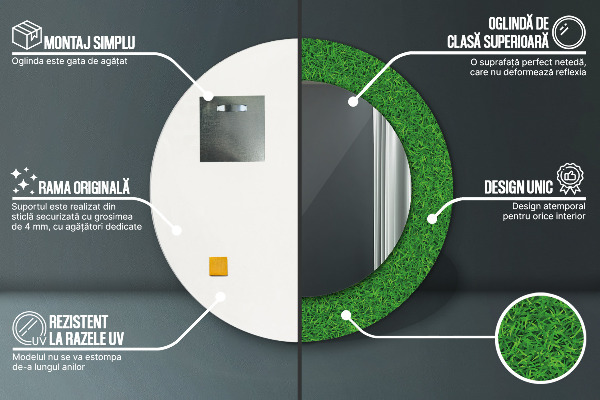 Decoratiuni perete cu oglinda Iarbă verde