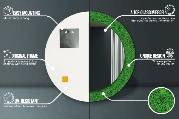 Decoratiuni perete cu oglinda Iarbă verde