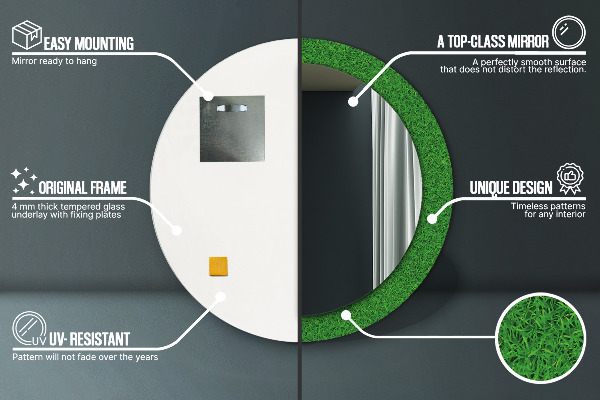 Decoratiuni perete cu oglinda Iarbă verde