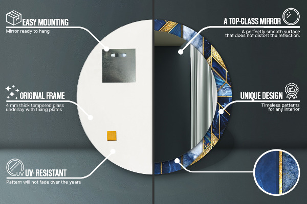 Oglinda cu decor rotunda Marmură modernă