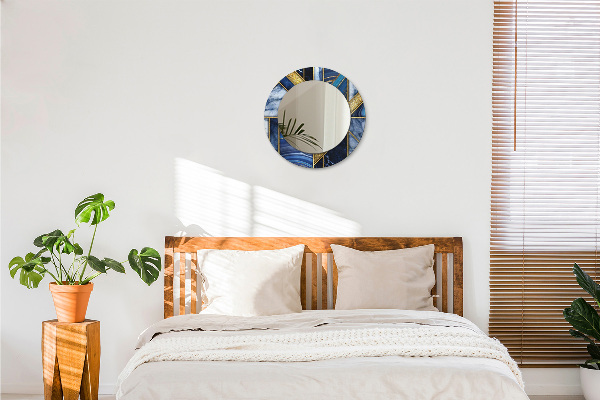 Oglinda cu decor rotunda Marmură modernă