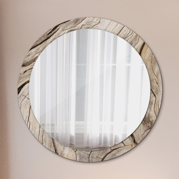 Oglinda cu decor rotunda Lemn crăpat