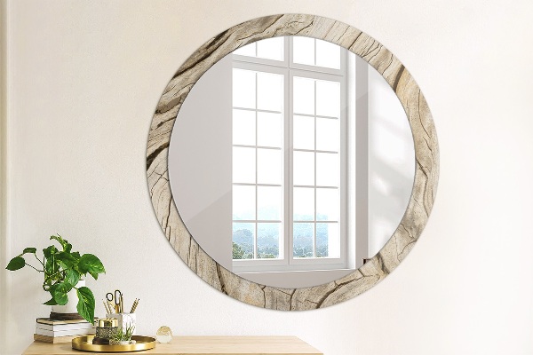 Oglinda cu decor rotunda Lemn crăpat