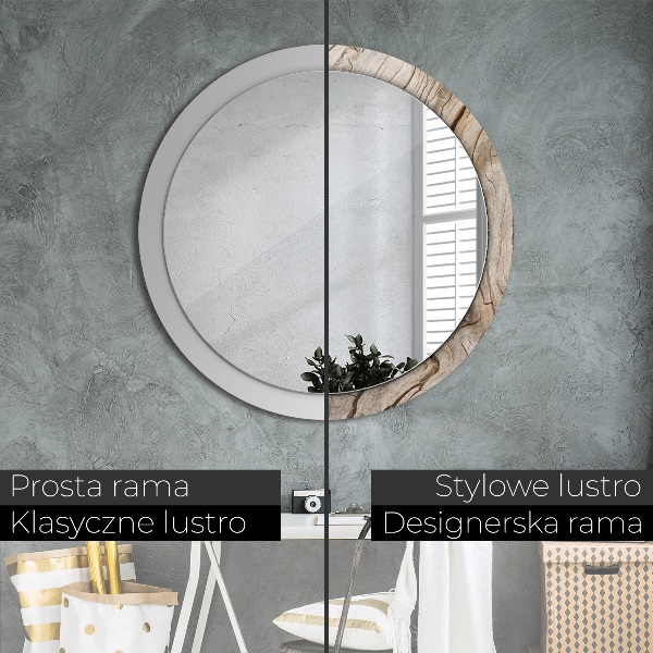 Oglinda cu decor rotunda Lemn crăpat