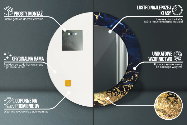 Decoratiuni perete cu oglinda Marmură albastră