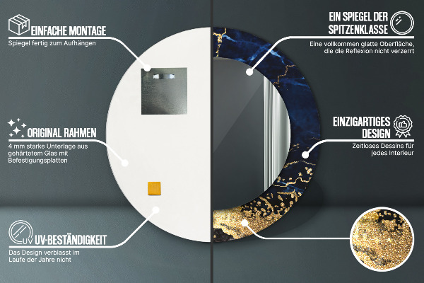 Decoratiuni perete cu oglinda Marmură albastră