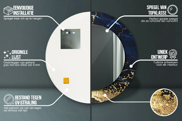 Decoratiuni perete cu oglinda Marmură albastră