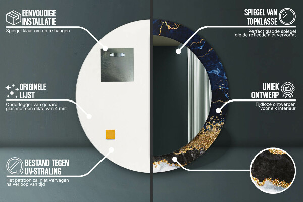 Decoratiuni perete cu oglinda Marmură albastră