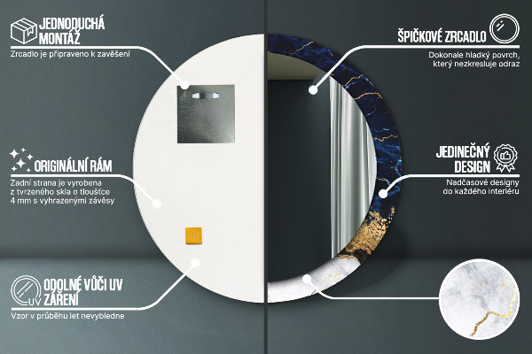 Decoratiuni perete cu oglinda Marmură albastră