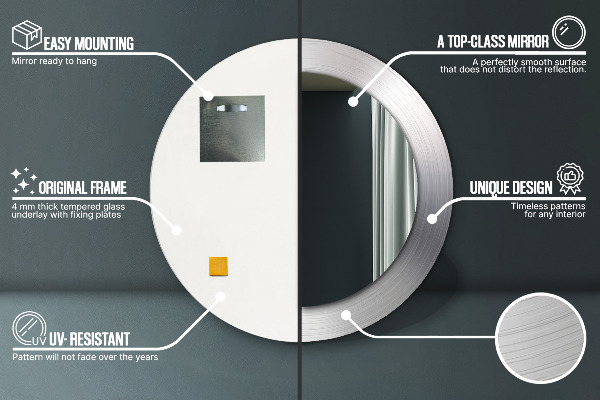 Decoratiuni perete cu oglinda Oțel strălucitor