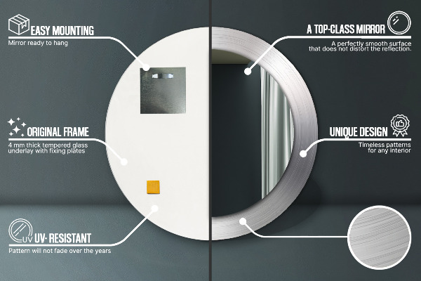 Decoratiuni perete cu oglinda Oțel strălucitor