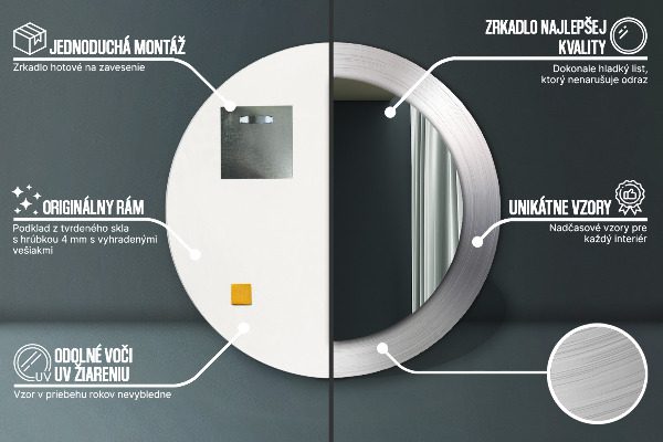 Decoratiuni perete cu oglinda Oțel strălucitor